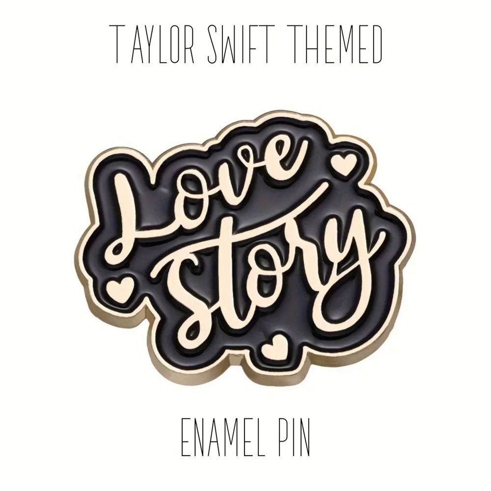 Taylor Swift Themed Enamel Pin that Says “Love Story” Song on Fearless Brand NEW